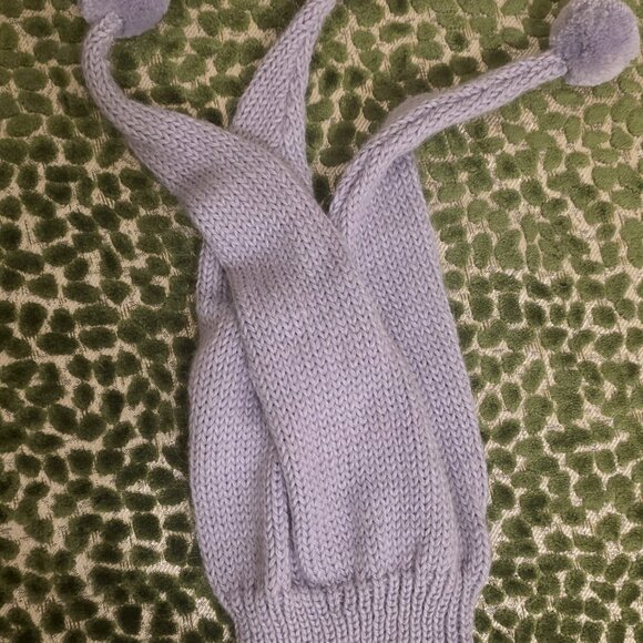 Set of 2 Alpaca Jester Caps – Purple & Lavender – Hand Knitted NEW - Picture 3 of 3